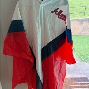 Vintage Atlanta Red and Blue Poncho